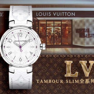 高仿LV女士石英手表 TAMBOUR SLIM系列 国内lv复刻最好的厂