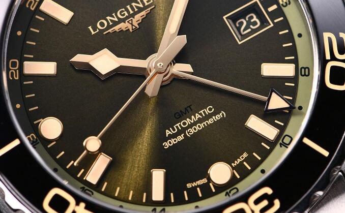 浪琴康卡斯值得买吗？浪琴康卡斯潜水系列GMT腕表最美绿盘-第5张图片