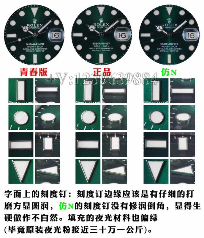 干货满满！N厂青春版劳力士绿水鬼，和正品对比测评-第6张图片